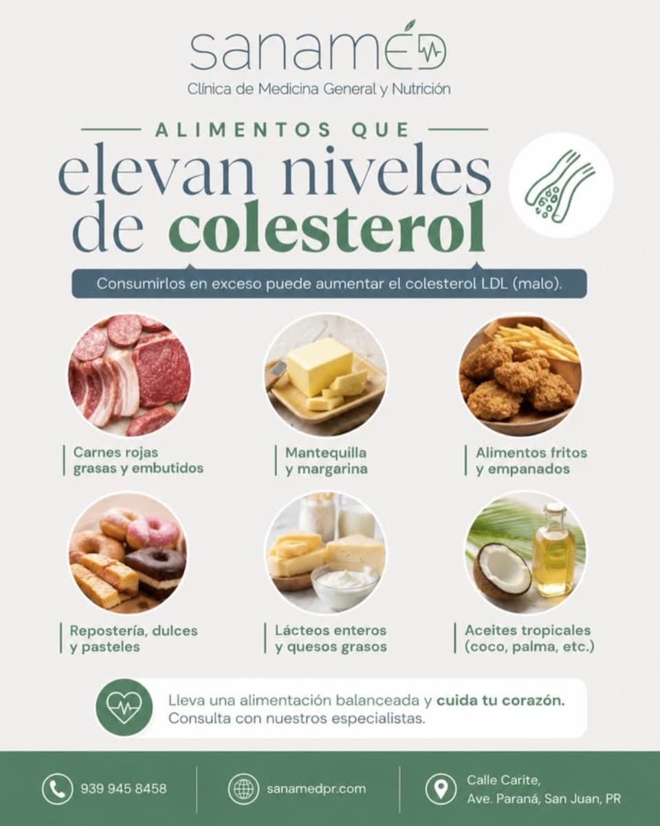 Infografía: Alimentos que elevan el colesterol